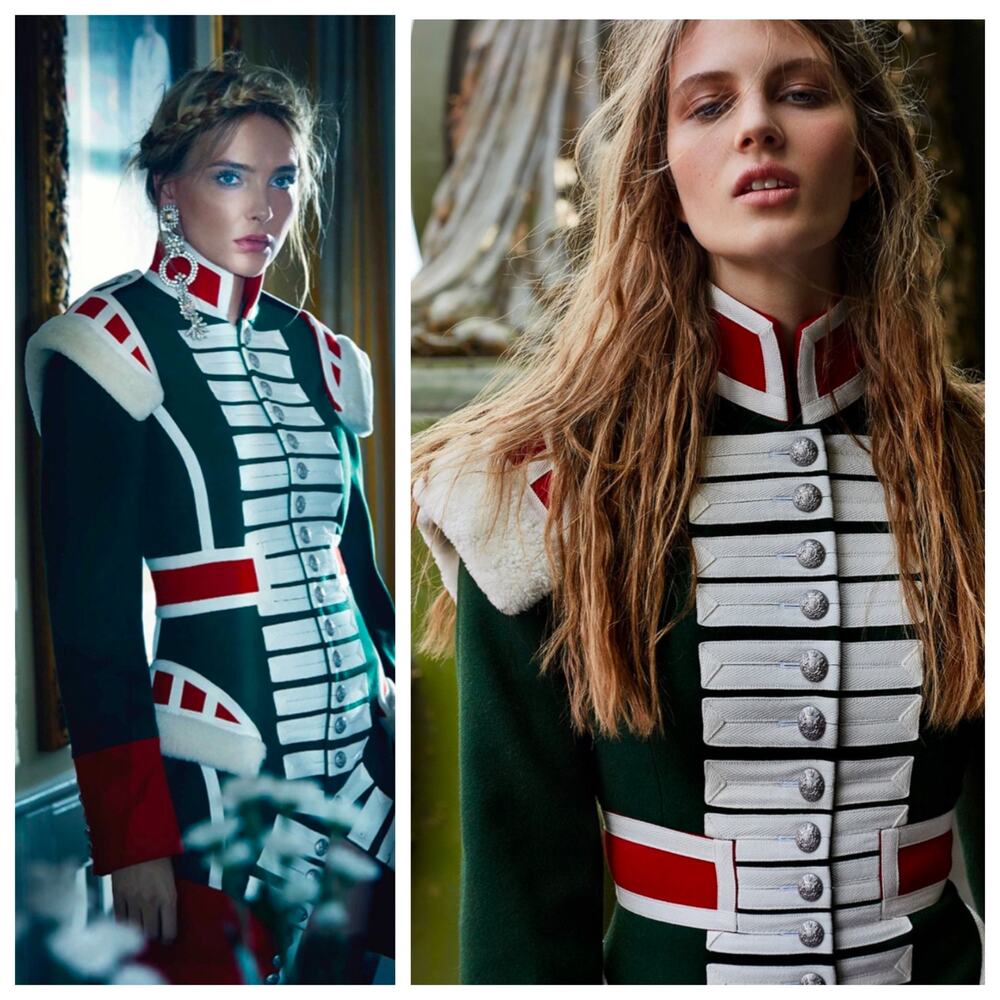 Burberry Runway Military Wool Shearling Coat Jacket Fall 2014 US 8 IT 42 - Picture 4 of 13